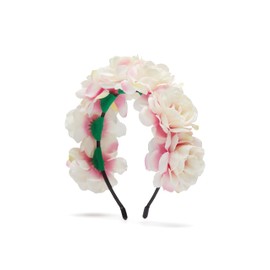 Women's Headband Hair Wreath Hair Band Headpiece in Ethnic Style with Flowers Rose (Light Pink)