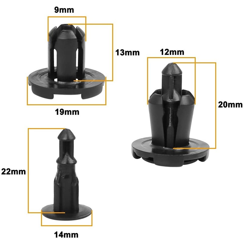 JUTOSU 9mm Hole Diameter Push Engine Under Cover Retaining Clip