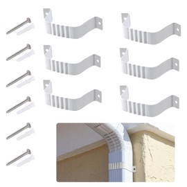 Gutter Downspout Strap,Aluminum Downpipe Brackets,Downspout Adapter Steel Pipe Hose Wall Clips,Durable Hose Clamp Card Tube Strap with screws,Saddle Clip for Fixing Gas Pipe Water Pipe Cables (100*80)