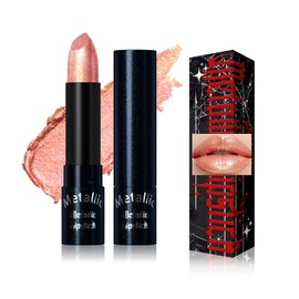 Erinde Brillo de Labios Líquido con Purpurina, Acabado Brillante y Metálico, Tinte de Labios Duradero y Resistente al Agua, no Se Transfiere, Maquillaje de Labios Muy Pigmentado Para Mujeres,1#