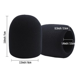 Spircol 5 Pack Foam Mic Cover Handheld Microphone Windscreen (5 Pack) (black)