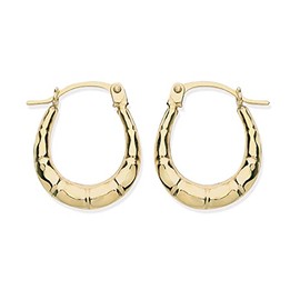 9ct Yellow Gold Small Vintage Style Creole Hoop Earrings