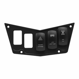 STVMotorsports Custom Aluminum Black Dash Panel for Polaris RZR XP 900, 800, S, 570, Jagged X with 3 Free Laser Rocker Switches