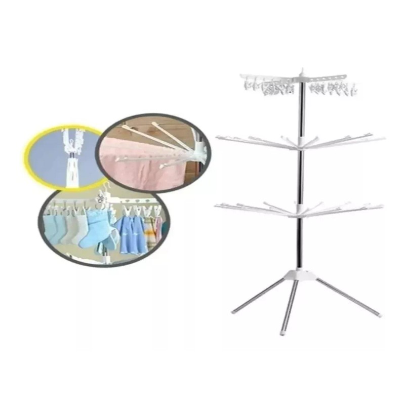 DAS Tendedero Giratorio Plegable De Ropa Portátil