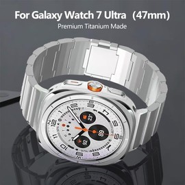 NeXStrix Titanium Magnetic Bands Compatible with Galaxy Watch 7 Ultra 47mm, No Gap Design Titanium Metal Strap Wristband Accessory for Galaxy Watch 7 Ultra 47mm