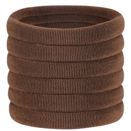 60 Pcs 2 Inch Brown No Damage Hair Ties for Women Thick Hair, Large Soft Seamless Nylon Fabric Elastic Hair Ties Ponytail Hair Holders Hair Elastics Hair Band for Women