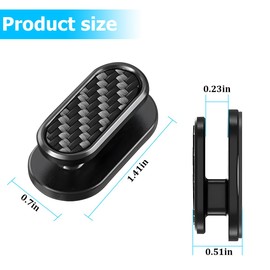 TNAIYH 4PCS Car Mini Hooks, Multifunctional Self-Adhesive Vehicle Dashboard Backseat Hangers, Automotive Interior Wall Hanging Hook Stickers, Universal for SUV, Sedan, Truck (Carbon Fiber Black)