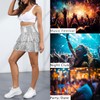 BILIKE JOMEX Womens Sequin Mini Skirt with Shorts Layered Ruffle
