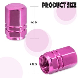 MEAJOO 12PCS Tire Valve Stem Caps, with Rubber O-Ring, Corrosion Resistant Leak-Proof, Aluminum Alloy Universal Wheel Valve Covers for Cars, SUV, Trucks, Bikes, Motorcycles, Bicycles(Pink)