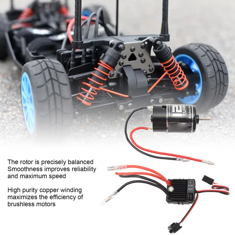 550 12T Brushed Motor with 60A Brushed ESC for ARRMA