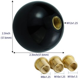 Padaodao 6 Speed Gear Stick Knob Black Lever Shifter Handle Shift Head Ball fit Most Manual Automatic Cars Vehicles