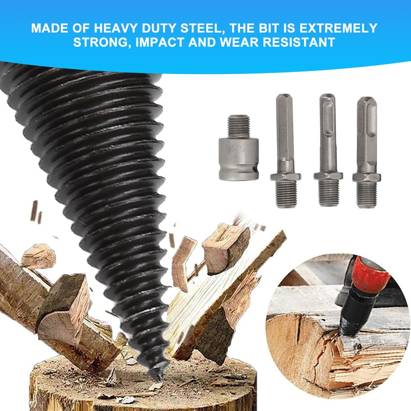5Pcs Firewood Log Splitter Drill Bit Steel Wood Splitting Logs