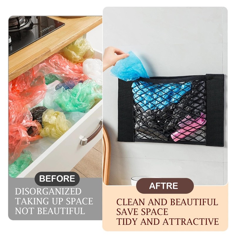 Heyrelda Plastic Bag Holder Mesh Storage Net Grocery Bag Holder