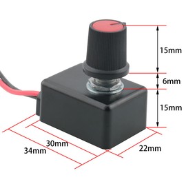 Ruiwaer 0-10V 1-10V LED Dimmer Knob Controller Rotary Switches for Dimmable Power Driver 34x22x36 mm
