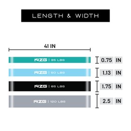 NZG 100% Latex-Free Orangic Rubber Power Resistance Bands 11 Levels (10 to 140 LBS)