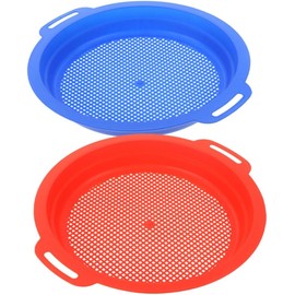 2 Pcs Sand Sifter Multi Colored Sieves for Beach Sand Sifter for Rocks Sand Sifting Pan for Beach Gardening Digging Finding Treasure Shells