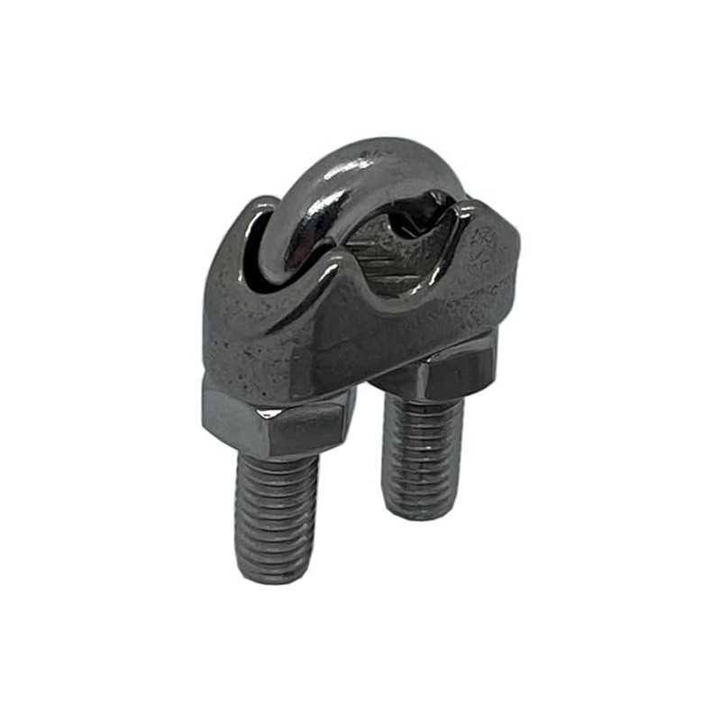 20 x wire rope clamps, stainless steel, V4A 316, 6