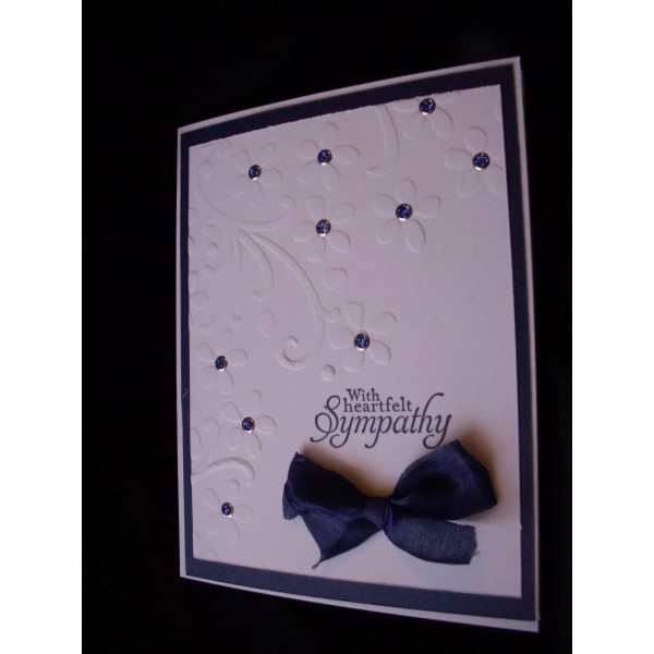 Handmade Navy Sympathy Card Using Stampin Up With Heartfelt Sympathy