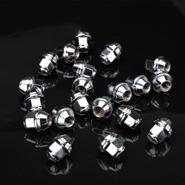 dynofit 20pcs 12x1.5 OEM/Stock Lug Nuts for 2009-18 Focus/2012-18 Fusion/2013-2020 Escape/2018+ EcoSport/2011-19 Fiesta, M12-1.5 Factory Chrome Wheel Lugnuts for Lincoln 2015-19 MKC/2012-16 MKZ