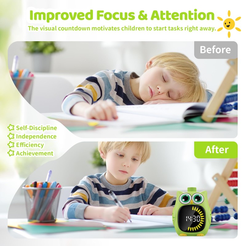 Owl Visual Timer for Kids 99 Min Visual Countdown Time