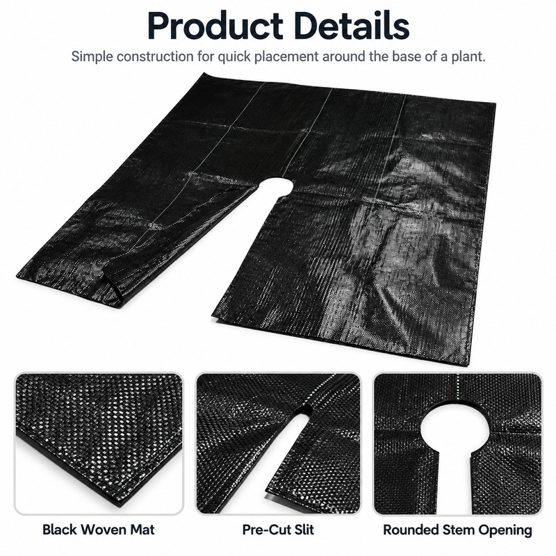 Weed Barrier Mats for Garden & Landscaping – 10-Pack 0.6×0.6M