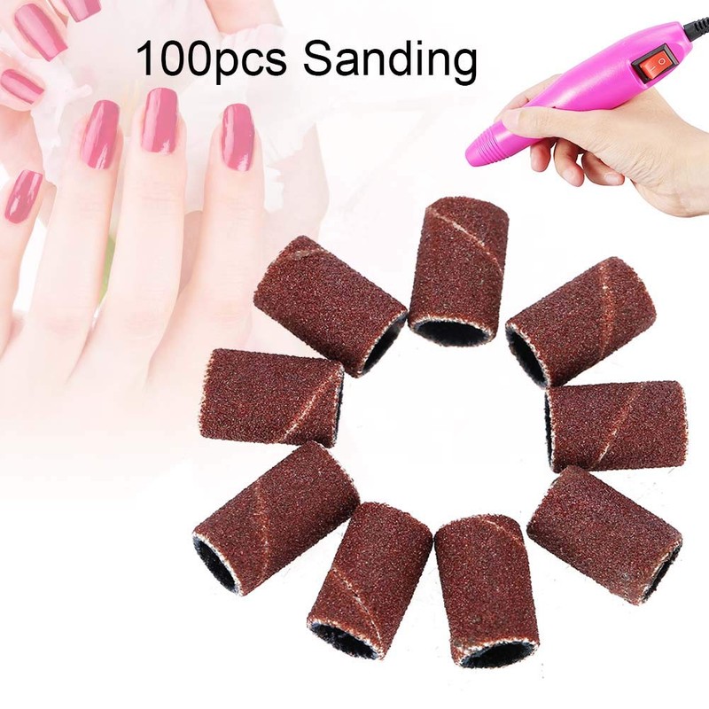100 Pieces Nail Sanding Belts 180 Grit Manicure Pedicure Nail