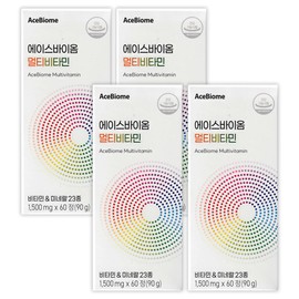 AceBiome Multivitamin Vitamins & Minerals 23 types 1,500mg x 60 tablets 4 boxes / 에이스바이옴 멀티비타민 비타민&미네랄 23종 1,500mg x 60정 4박스