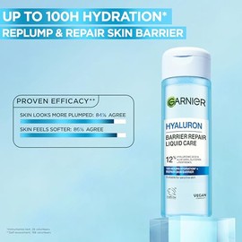 GARNIER Hyaluron Barrier Repair Liquid Care Toner, 12% Glycerin and Panthenol, With Aloe Vera & Hyaluronic Acid, Long-Lasting Hydration, Repairs Skin 
