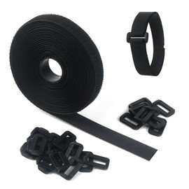 Velcro tape, 2 cm x 5 m cable ties, resealable with 25 buckles, Velcro fastener that can be cut as desired, for cable ties, Velcro fastener, climbing aid, cable attachment (2 cm x 5 m)