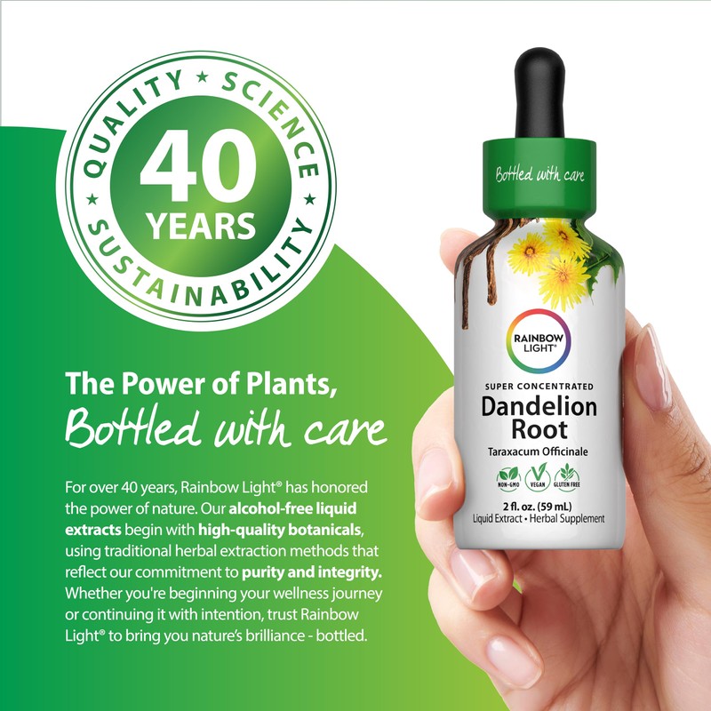 Rainbow Light Dandelion Root Extract Supplement | 2 Fl Oz