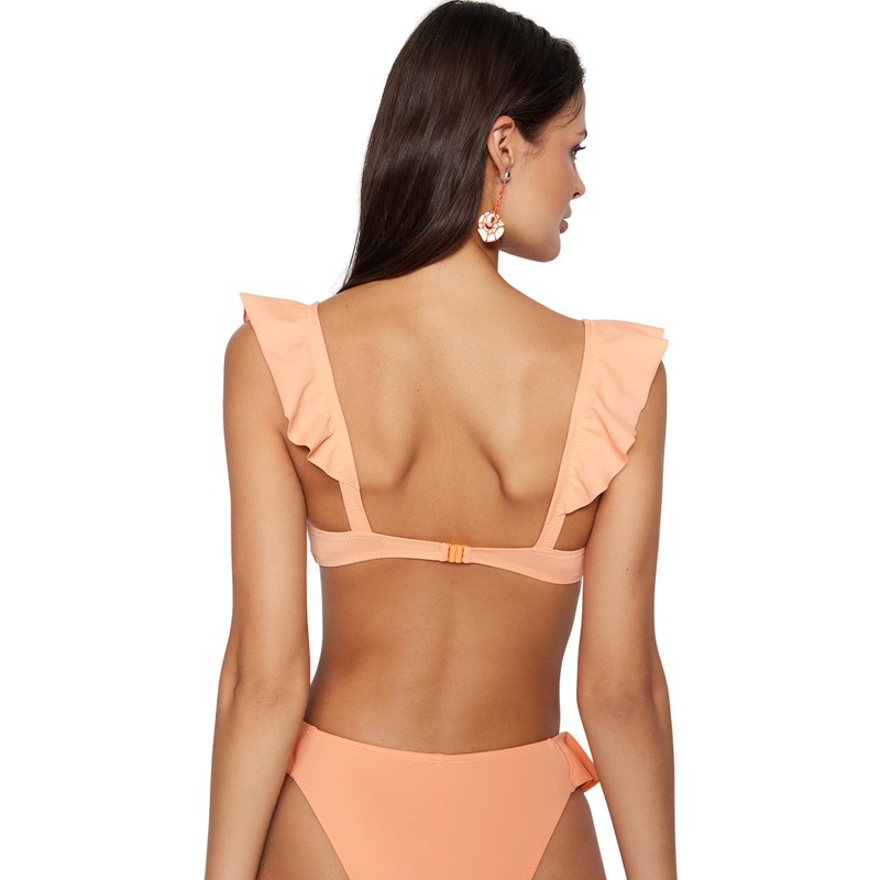 TRENDYOL Women's Bikini Top Bralette Swimwear, Salmon