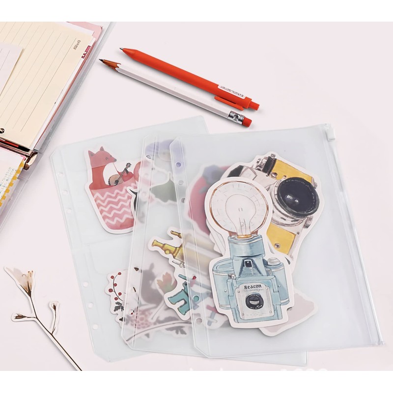 [Donaly] A5 A6 Clear File Binder Holder, Mini, 6 Holes,
