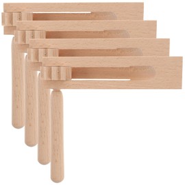 ibasenice Traditional Sporting Celebrations Instrument - 4pc Wooden Ratchet Noise Maker Grogger Traditional Matraca Rattle Ratchet Instrument for Sporting Events Parties and Celebrations