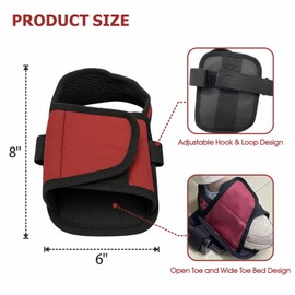 Wheelchair Foot Rest Straps for Elderly & Disabled - Non-Slip Foot Holders with Shoe Positioning, Protective Leg Support Belts, 2PCS (Red)
