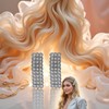 2 Pcs Silver Rhinestones Snap Hair Clips for Women Girls
