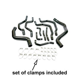 Silicone Radiator Hose Kit 11 pcs compatible with Mitsubishi Lancer Evo 7 Evo 8 CT9A Turbo 4G63, Black