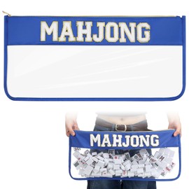 Sunnymove 1 PCS American Mahjong Bag - Empty Mahjong Tiles Bag Only with Zippered & Letters, Case Only (Dark Blue,MOH-Jong)