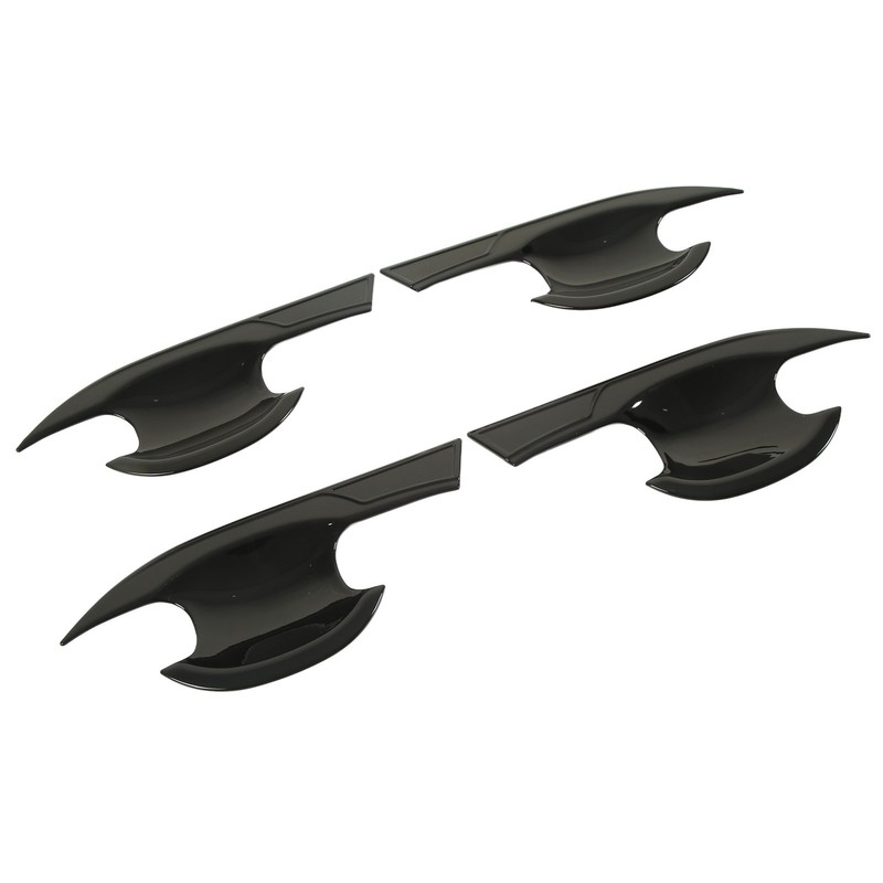 4PCs Car Exterior Door Handle Bowl Protector Glossy Black Cup