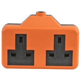 PRO ELEC PELB1583 Rubberised 2-Way Extension Socket 13A Orange