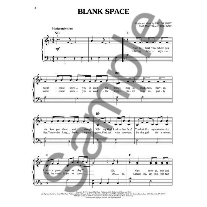 Hal Leonard Taylor Swift - 1989 Easy Piano