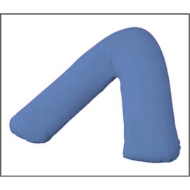 COTTON CONNECTION V SHAPED PILLOW CASE COVER PREGNANCY MATERNITY ORTHOPAEDIC SUPPORT NURSING (MID BLUE)