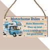 "Motorhome Rules" Sign - Fun and Playful Plaque for RV