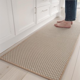 AMOAMI Kitchen Mats for Floor, Kitchen Rugs Non Slip Machine Washable, Kitchen Runner Rugs Non Skid Super Absorbent Dirt Resist in Front of Sink Standing Mat, 20"x70" Brown