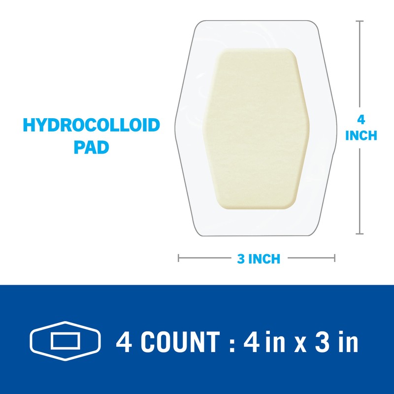 Nexcare™ Advanced Healing Hydrocolloid Pad AHD-04-CA, Waterproof, 3 in x