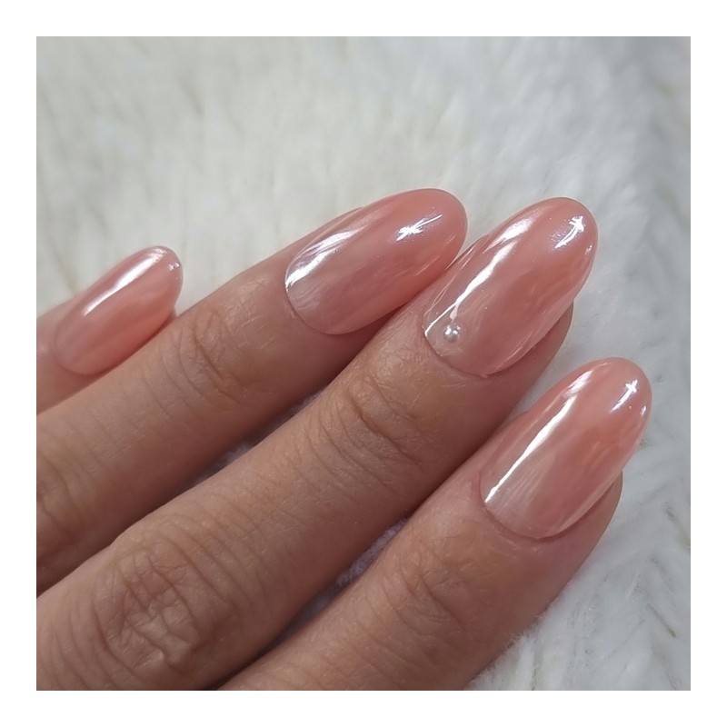 Pink Ribbon Glazed Handmade Nail Tips - Short Ballerina /
