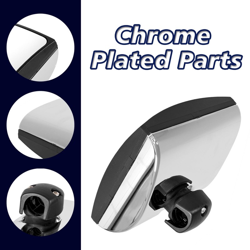 High Soar Chrome Square Convex Hood Mirror Head for International