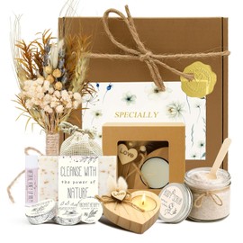 Regalos de spa para mujeres, cesta de regalo para el día de la madre para ella, kit de cuidado personal temático natural, ideas de paquete de atención de aniversario de cumpleaños para esposa, novia, mamá de hija, esposo amigo, 8 piezas