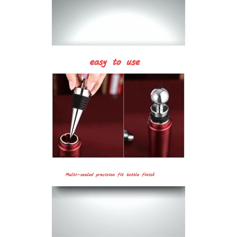 Set of 3 Durable Metal Wine Stoppers—Leak-Proof Design for Airtight