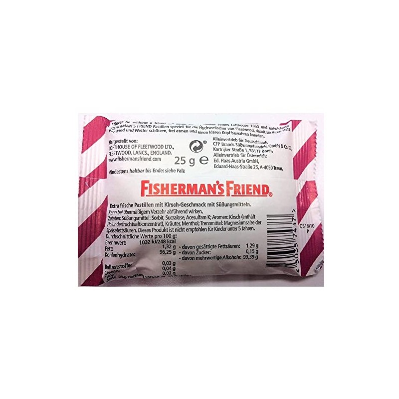 Fisherman's friend Cherry menthol lozenges-PACK of 24 [Personal Care]