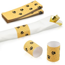 Germiwipe Napkin Bands,Paper Napkin Bands Self Adhesive,200PCS Silverware Wraps Bands,Table Setting Wedding Event Party Supply NB-030